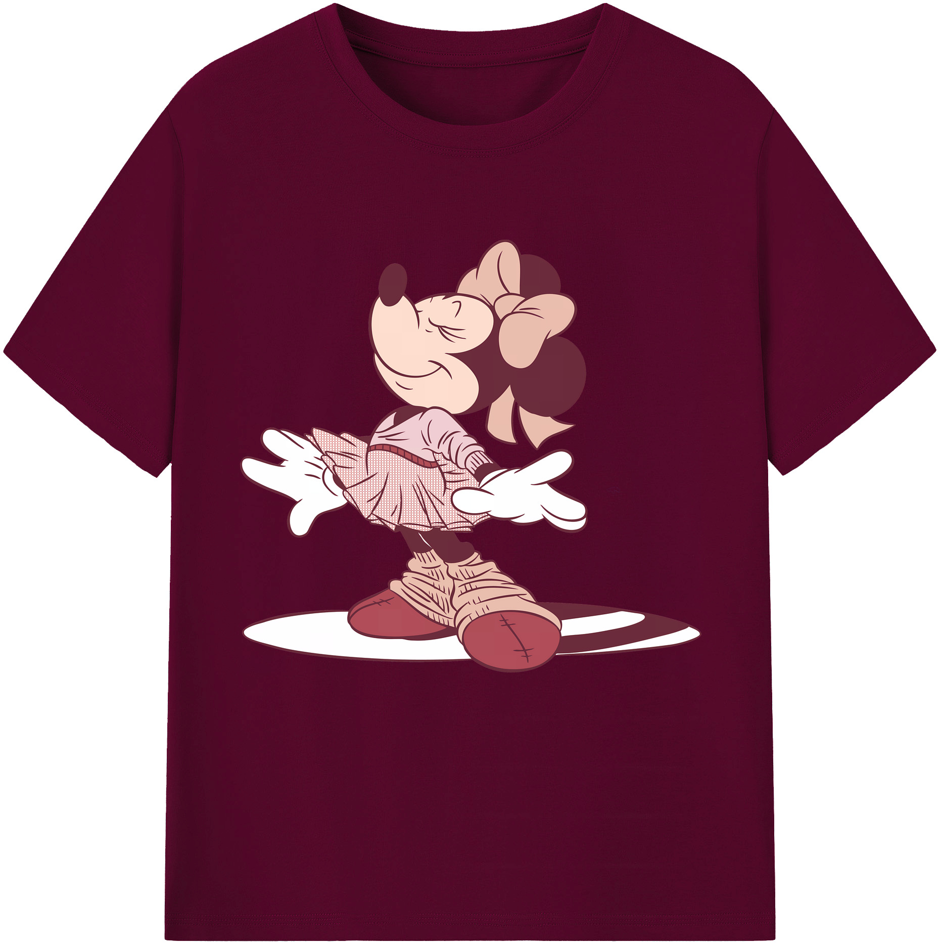 （画像用） ミッキーマウス Mickey Mouse レディースカジュアルプリントTシャツ（綿100％）